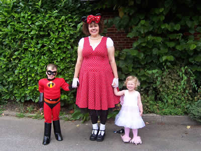 Mr. Incredible, Minnie Mouse, and Tinkerbell